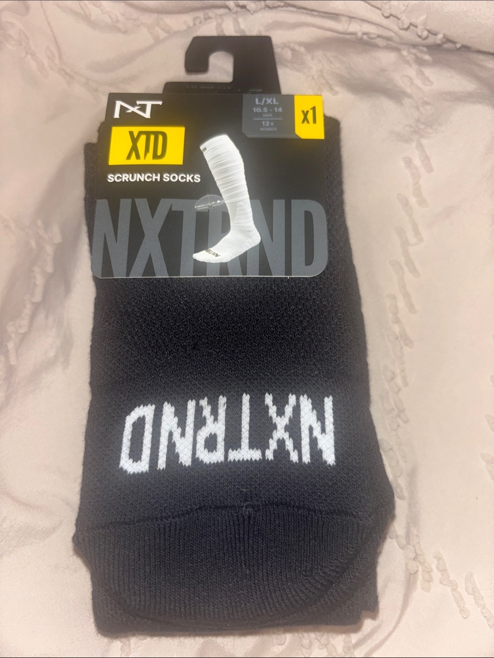 Black Athletic Scrunch Socks - Men L/XL